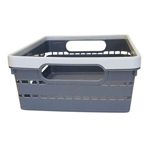 Multi-Purpose Storage Basket with Handles | Woven Plastic Organizing Bin | 23cm L x 16.5cm W x 7.5cm I Office Storage Organizer Bin for Pantry, School, Toy, Beauty Products