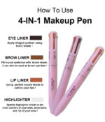 4-in-1 Makeup Pen: Waterproof Eyeliner, Brow Pencil, Highlighter & Shadow Stick - Image 6