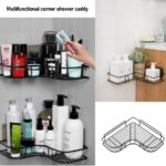 Wall Corner Rack + 2 Self Adhesive Screws  | Multipurpose Kitchen, Sink Organizer, Metal Bathroom Accessories Corner | Shelf Wall Mount Storage Rack