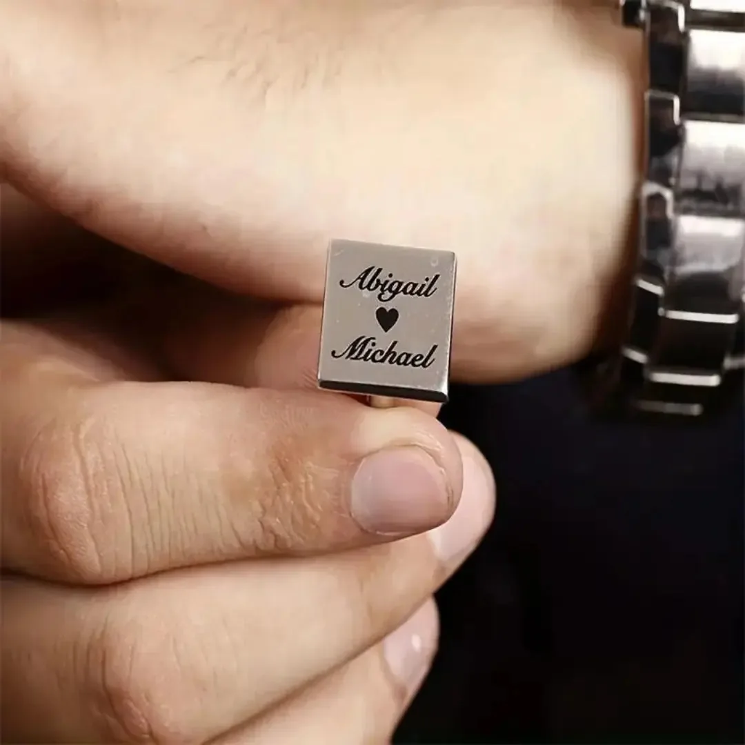 Couple Name Engrave Cufflinks